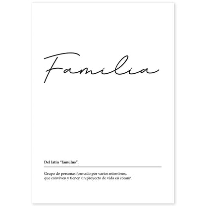 Lámina Palabra Familia Lámina nordicas blanco y negro.-Artwork-Nacnic-A4-Sin marco-Nacnic Estudio SL