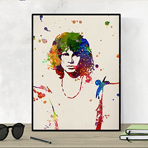 Lámina para enmarcar "Jim Morrison". Nacnic. Laminas decorativas para pared. Laminas estilo acuarela-Artwork-Nacnic-Nacnic Estudio SL