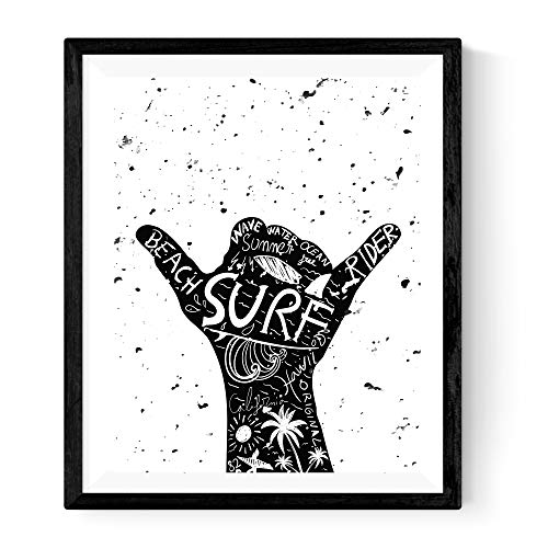 Lámina para enmarcar LETS SURF Poster con imagen surfera. Lámina en blanco y negro.-Artwork-Nacnic-Nacnic Estudio SL