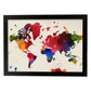 Lámina para enmarcar MAPAMUNDI. MAPA DEL MUNDO. Poster con imágenes del mundo de estilo acuarela. Lámina mapas. Decoración de hogar. Láminas tamaño 30x40 para enmarcar. alta calidad-Artwork-Nacnic-A4-Marco Negro-Nacnic Estudio SL