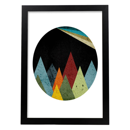 Lámina para enmarcar "MONTAÑAS ESPACIO" estilo geométrico. Nacnic. Regalos creativos de la naturaleza. Laminas para enmarcar o regalar. alta calidad-Artwork-Nacnic-A4-Marco Negro-Nacnic Estudio SL