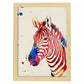 Lámina para enmarcar Zebra Regalos creativos de Animales. Laminas para enmarcar con imágenes de Animales. Regalo inolvidable para una Amiga.-Artwork-Nacnic-A3-Marco Madera clara-Nacnic Estudio SL