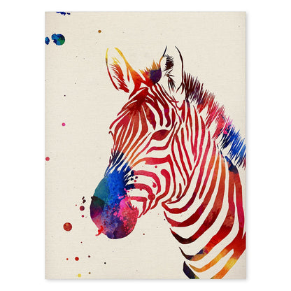Lámina para enmarcar Zebra Regalos creativos de Animales. Laminas para enmarcar con imágenes de Animales. Regalo inolvidable para una Amiga.-Artwork-Nacnic-A4-Sin marco-Nacnic Estudio SL