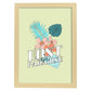 Lámina Perdido en el paraíso. Pósters con ilustraciones florales en tonos pastel.-Artwork-Nacnic-A3-Marco Madera clara-Nacnic Estudio SL