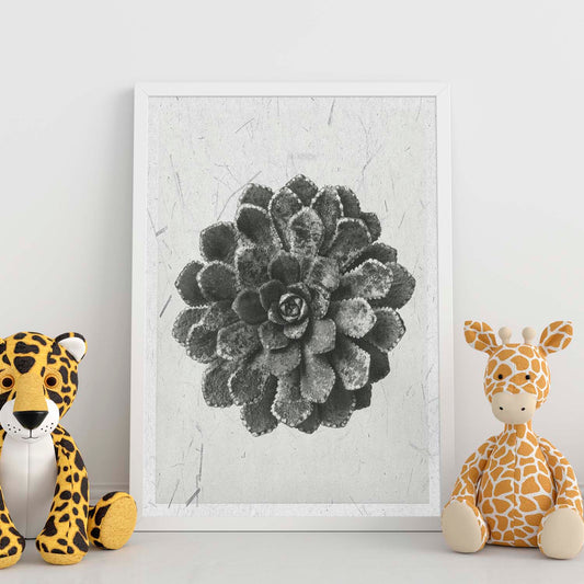 Lámina Planta blanco y negro 09. Pósters con ilustraciones de flores y plantas en tonos grises.-Artwork-Nacnic-Nacnic Estudio SL