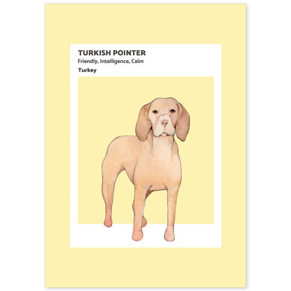 Lámina Pointer turco. Pósters con ilustraciones de razas de perro en tonos cálidos y pastel.-Artwork-Nacnic-A4-Sin marco-Nacnic Estudio SL