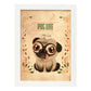 Lámina Pug. Pósters con divertidos animales domésticos.-Artwork-Nacnic-A3-Marco Blanco-Nacnic Estudio SL