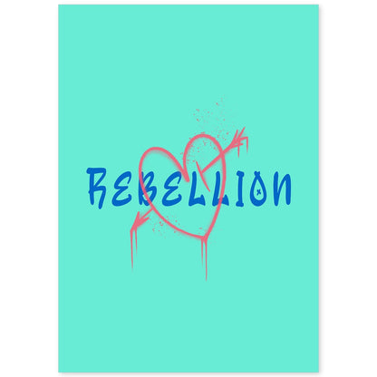 Lámina Rebelión. Pósters con ilustraciones minimalistas y coloridas de graffiti.-Artwork-Nacnic-A4-Sin marco-Nacnic Estudio SL