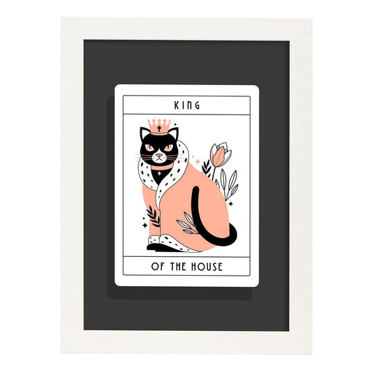Lámina Rey de la casa. Pósters con originales ilustraciones de las cartas Tarot.-Artwork-Nacnic-A4-Marco Blanco-Nacnic Estudio SL