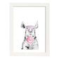 Lámina Rinoceronte infatil con chicle poster animales infantiles-Artwork-Nacnic-A4-Marco Blanco-Nacnic Estudio SL