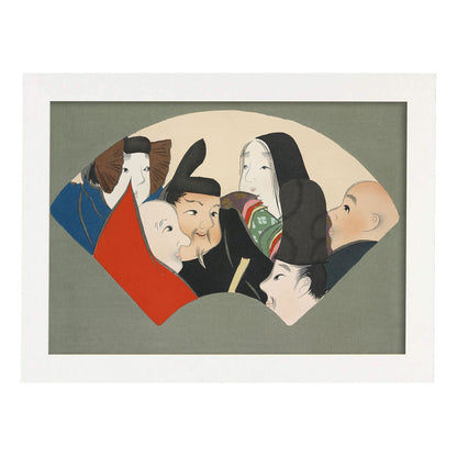 Lámina Rinpa 01. Pósters con llamativas ilustraciones Rinpa del artista japonés Kamisaka Sekka.-Artwork-Nacnic-A4-Marco Blanco-Nacnic Estudio SL