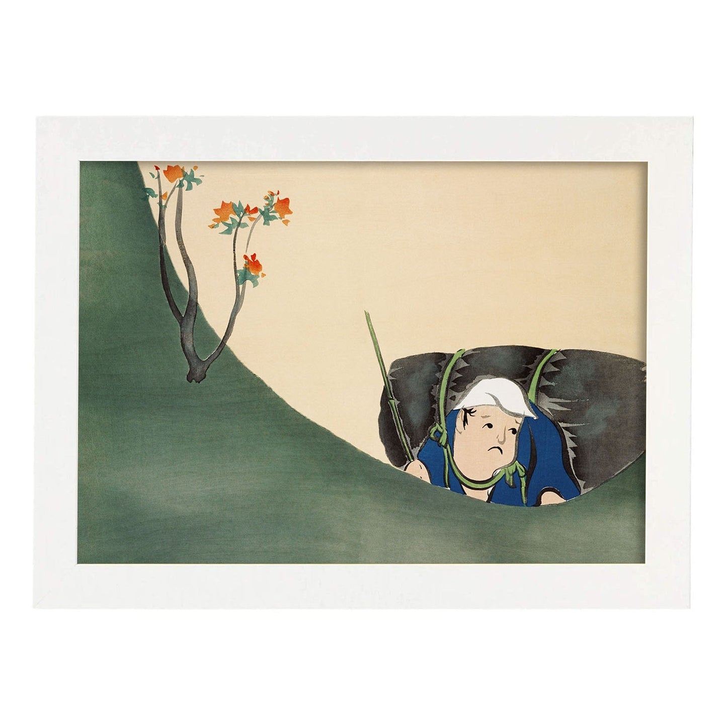 Lámina Rinpa 05. Pósters con llamativas ilustraciones Rinpa del artista japonés Kamisaka Sekka.-Artwork-Nacnic-A3-Marco Blanco-Nacnic Estudio SL