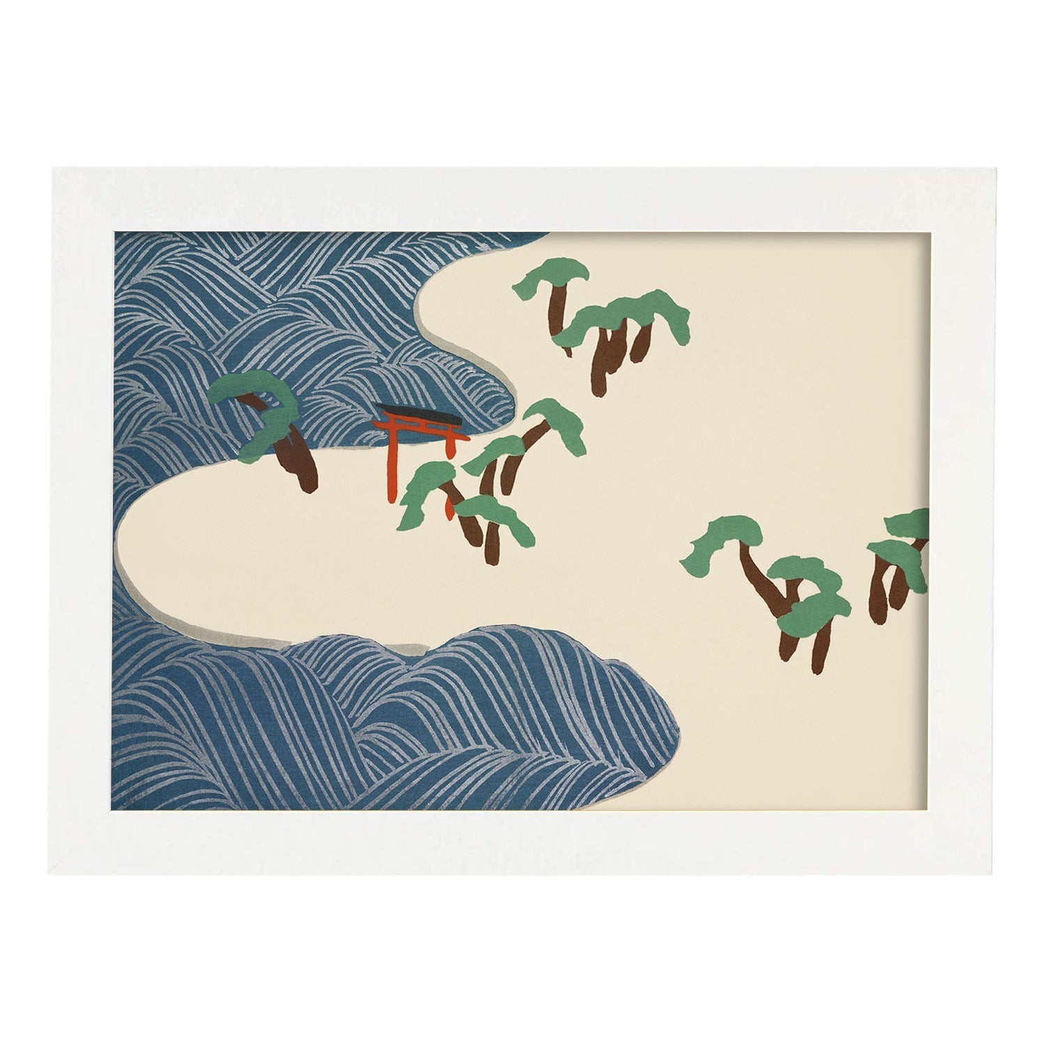 Lámina Rinpa 09. Pósters con llamativas ilustraciones Rinpa del artista japonés Kamisaka Sekka.-Artwork-Nacnic-A3-Marco Blanco-Nacnic Estudio SL