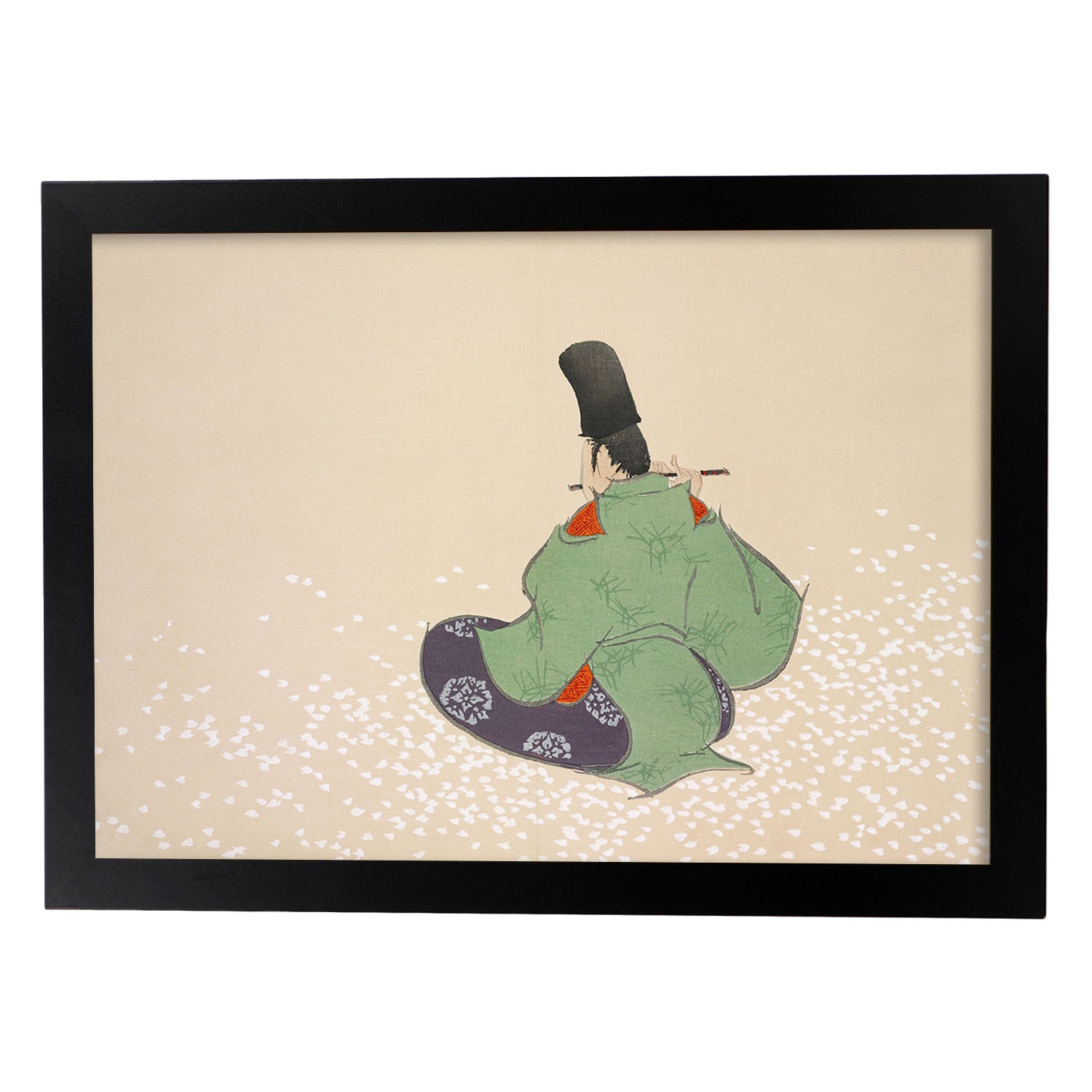 Lámina Rinpa 10. Pósters con llamativas ilustraciones Rinpa del artista japonés Kamisaka Sekka.-Artwork-Nacnic-A3-Marco Negro-Nacnic Estudio SL