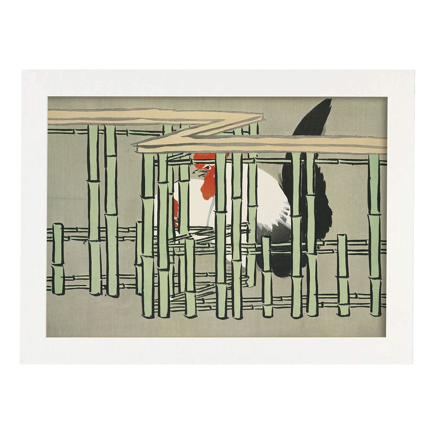 Lámina Rinpa 11. Pósters con llamativas ilustraciones Rinpa del artista japonés Kamisaka Sekka.-Artwork-Nacnic-A3-Marco Blanco-Nacnic Estudio SL