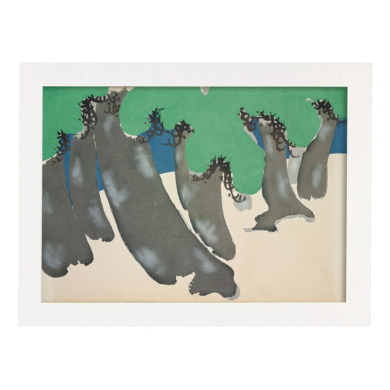 Lámina Rinpa 15. Pósters con llamativas ilustraciones Rinpa del artista japonés Kamisaka Sekka.-Artwork-Nacnic-A3-Marco Blanco-Nacnic Estudio SL