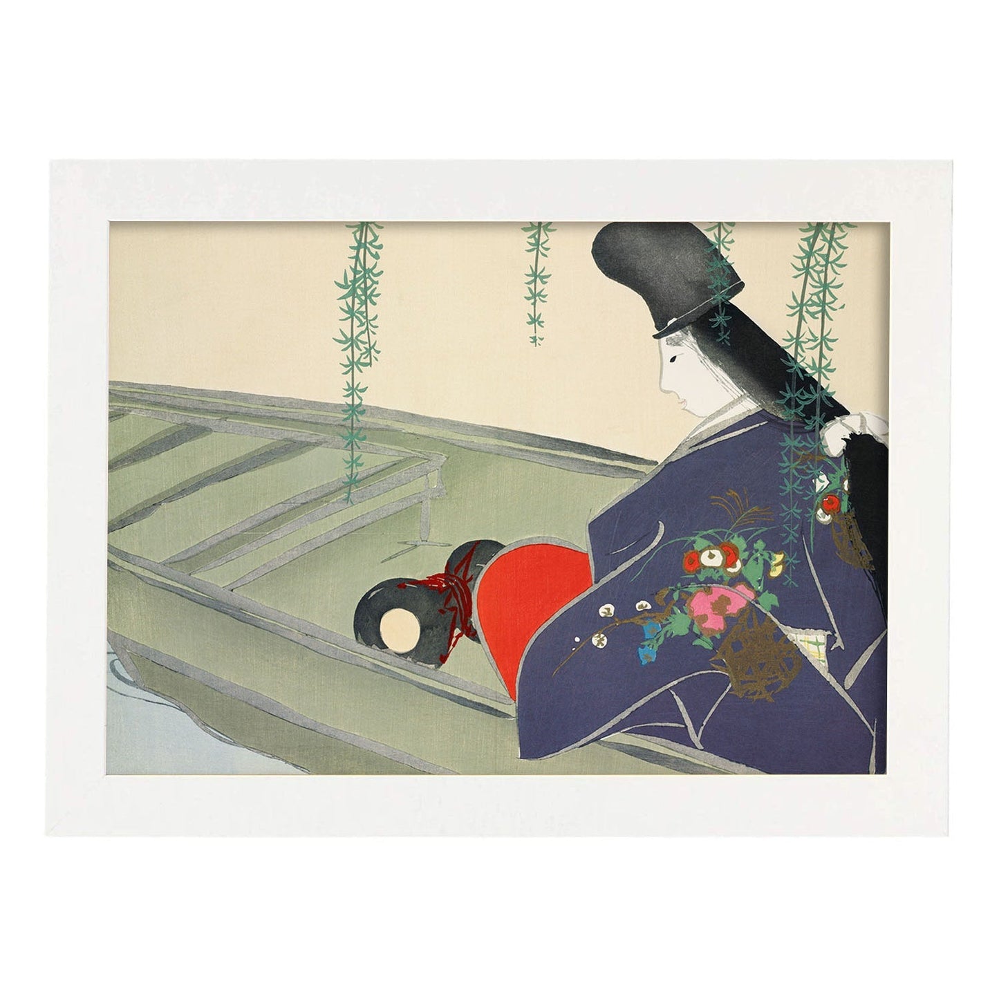 Lámina Rinpa 16. Pósters con llamativas ilustraciones Rinpa del artista japonés Kamisaka Sekka.-Artwork-Nacnic-A3-Marco Blanco-Nacnic Estudio SL