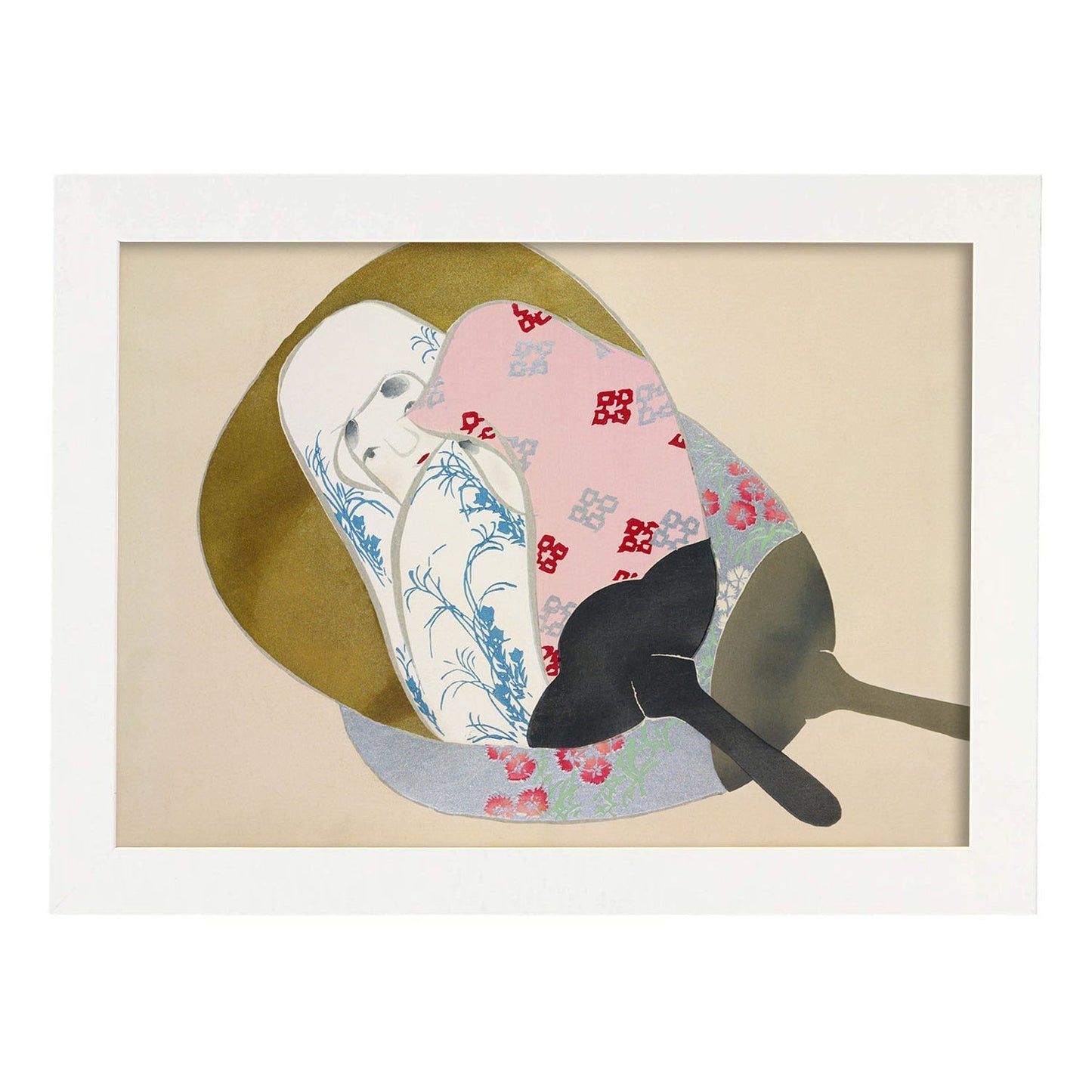 Lámina Rinpa 17. Pósters con llamativas ilustraciones Rinpa del artista japonés Kamisaka Sekka.-Artwork-Nacnic-A3-Marco Blanco-Nacnic Estudio SL