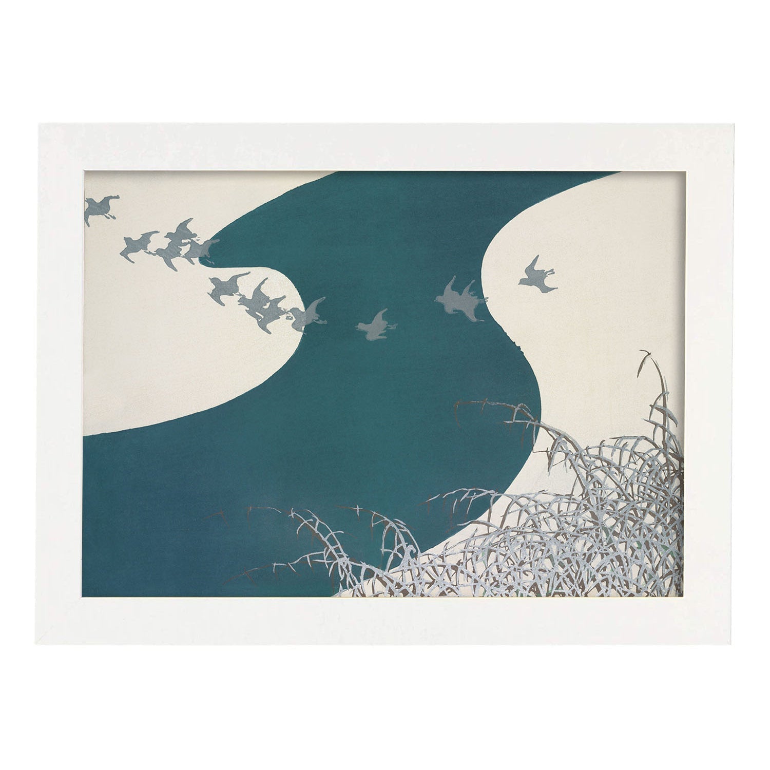 Lámina Rinpa 18. Pósters con llamativas ilustraciones Rinpa del artista japonés Kamisaka Sekka.-Artwork-Nacnic-A3-Marco Blanco-Nacnic Estudio SL