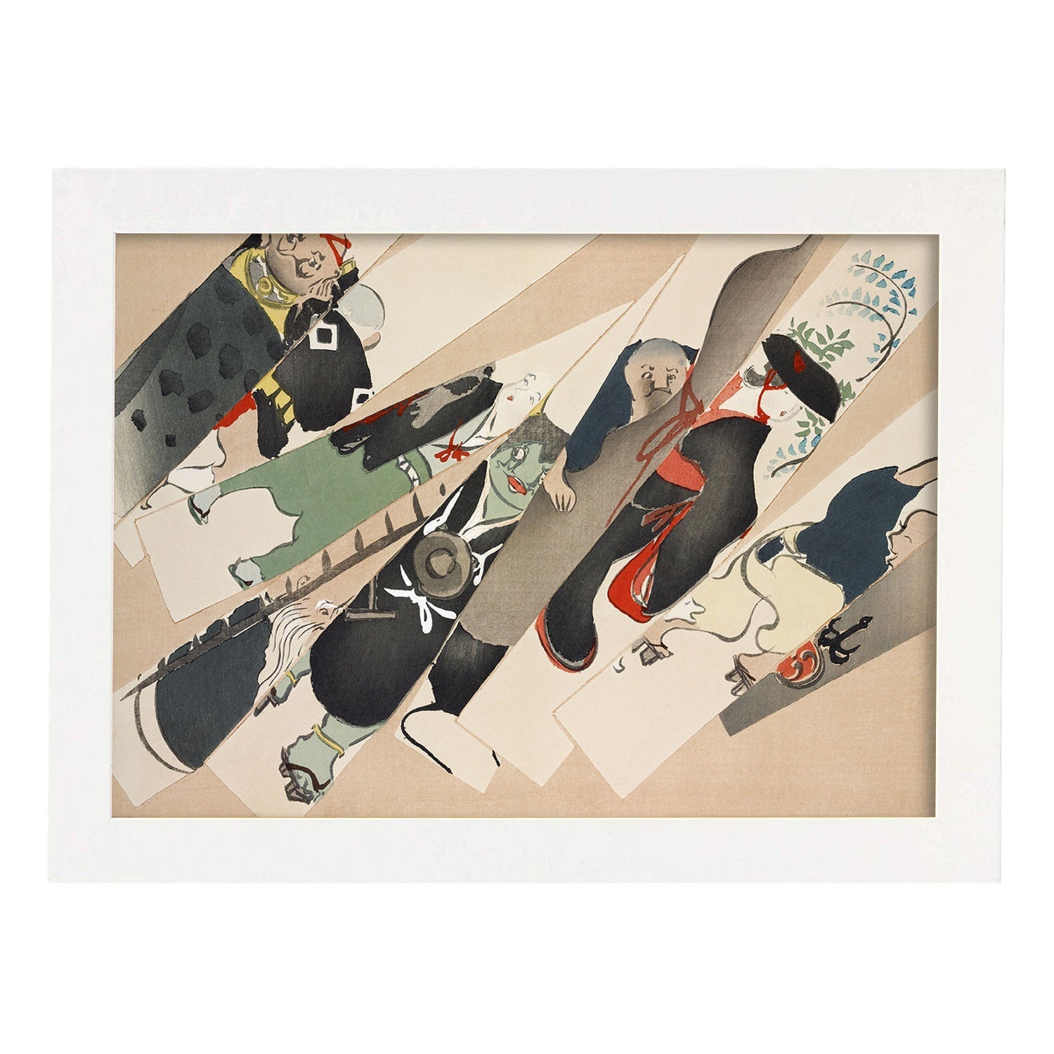 Lámina Rinpa 25. Pósters con llamativas ilustraciones Rinpa del artista japonés Kamisaka Sekka.-Artwork-Nacnic-A3-Marco Blanco-Nacnic Estudio SL