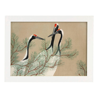 Lámina Rinpa 29. Pósters con llamativas ilustraciones Rinpa del artista japonés Kamisaka Sekka.-Artwork-Nacnic-A4-Marco Blanco-Nacnic Estudio SL