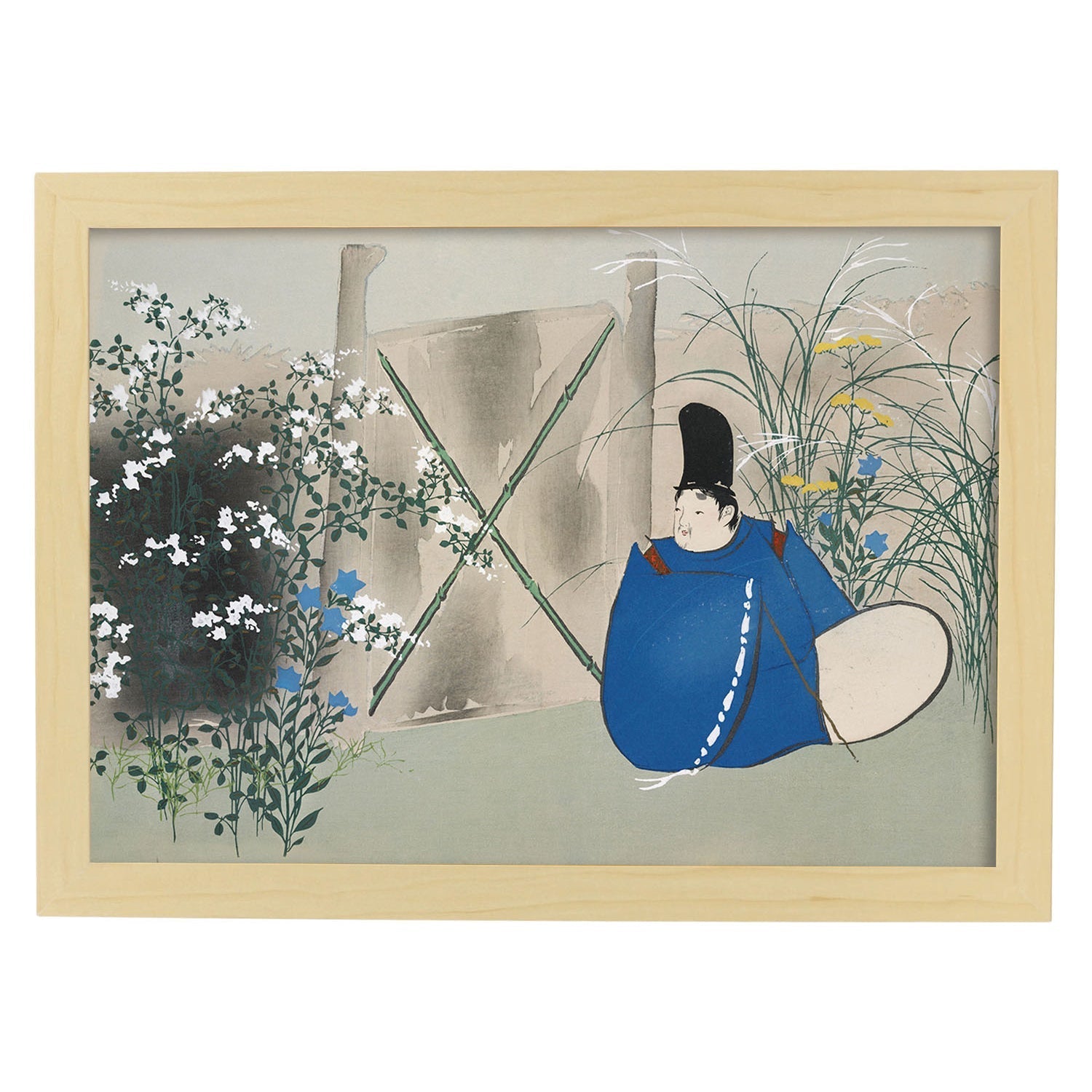 Lámina Rinpa 32. Pósters con llamativas ilustraciones Rinpa del artista japonés Kamisaka Sekka.-Artwork-Nacnic-A3-Marco Madera clara-Nacnic Estudio SL