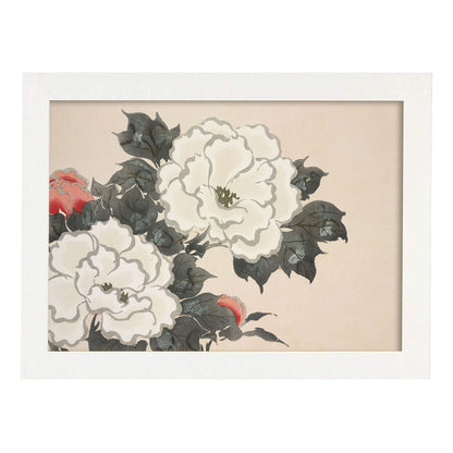 Lámina Rinpa 33. Pósters con llamativas ilustraciones Rinpa del artista japonés Kamisaka Sekka.-Artwork-Nacnic-A4-Marco Blanco-Nacnic Estudio SL