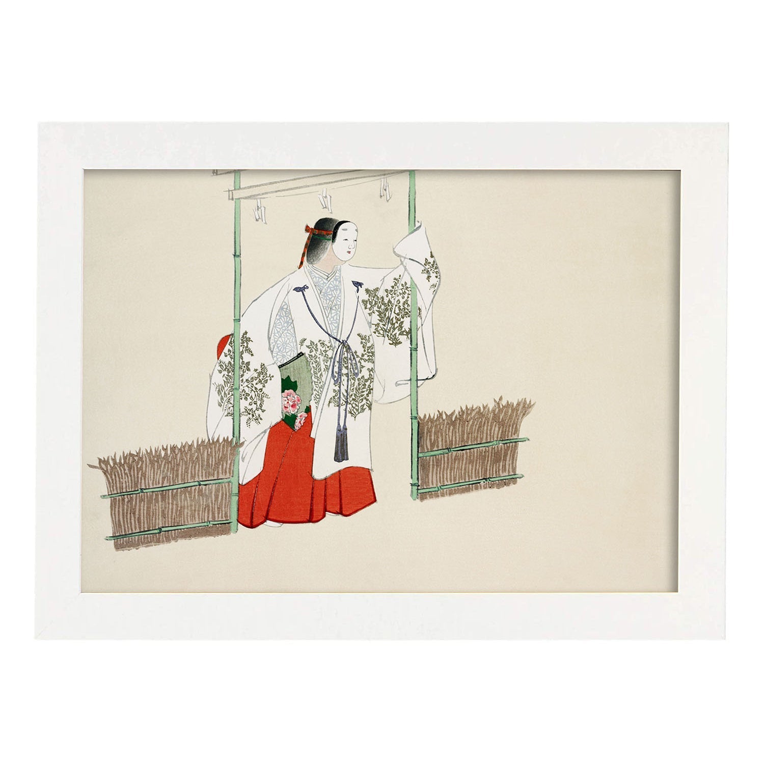 Lámina Rinpa 37. Pósters con llamativas ilustraciones Rinpa del artista japonés Kamisaka Sekka.-Artwork-Nacnic-A3-Marco Blanco-Nacnic Estudio SL