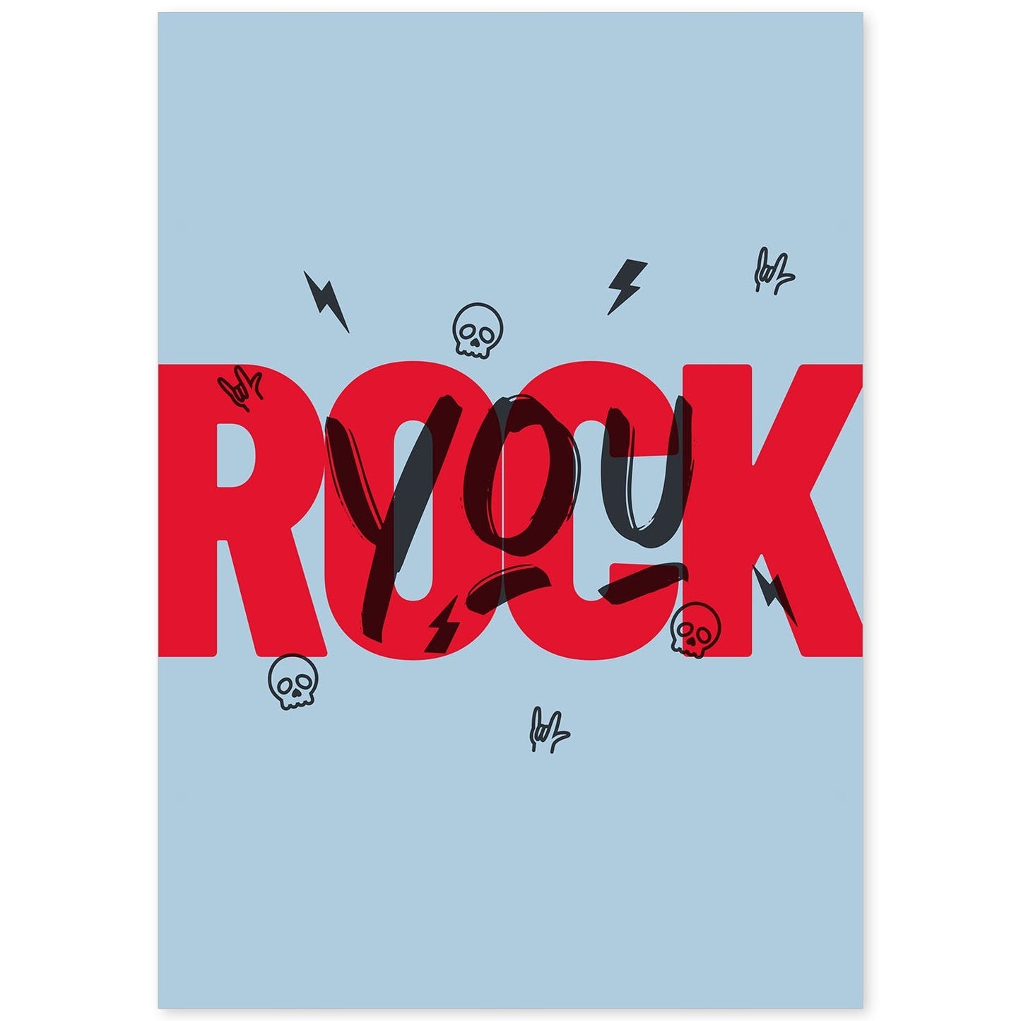 Lámina Rock. Pósters con diseño de rótulo y mensajes motivacionales para el día a día.-Artwork-Nacnic-A4-Sin marco-Nacnic Estudio SL
