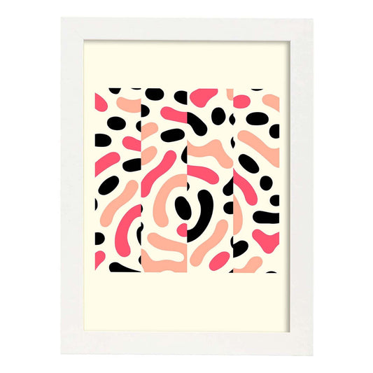 Lámina Rosa 10. Pósters con ilustraciones abstractas en estilo geométrico. Tonos rosados y pastel.-Artwork-Nacnic-A4-Marco Blanco-Nacnic Estudio SL