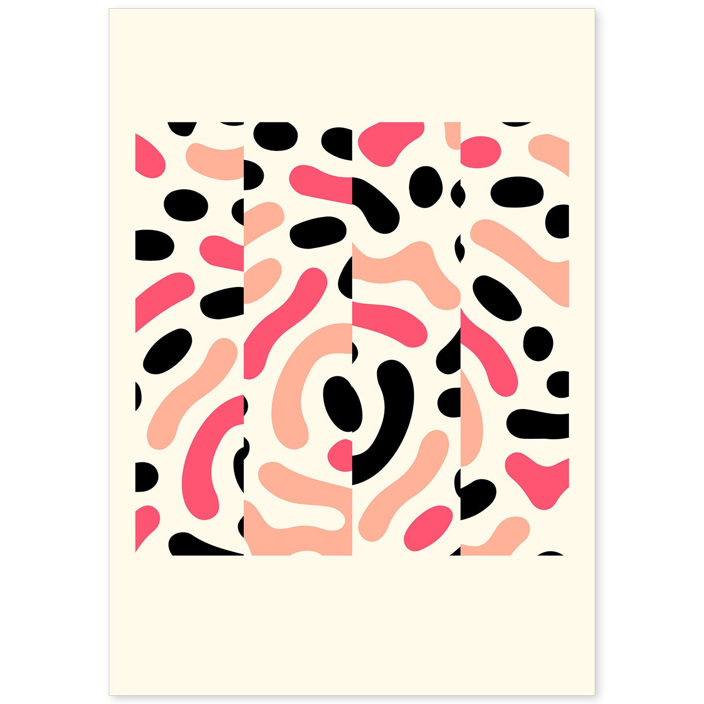 Lámina Rosa 10. Pósters con ilustraciones abstractas en estilo geométrico. Tonos rosados y pastel.-Artwork-Nacnic-A4-Sin marco-Nacnic Estudio SL