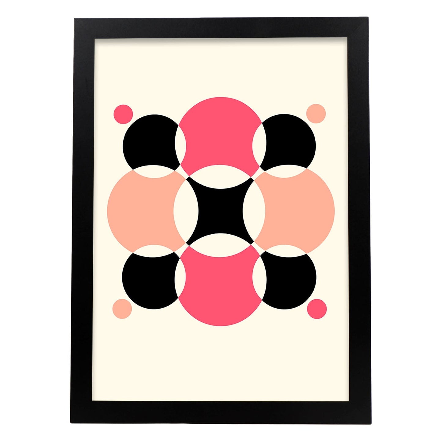 Lámina Rosa 11. Pósters con ilustraciones abstractas en estilo geométrico. Tonos rosados y pastel.-Artwork-Nacnic-A3-Marco Negro-Nacnic Estudio SL