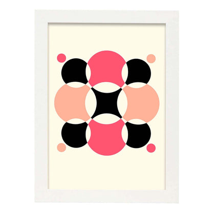 Lámina Rosa 11. Pósters con ilustraciones abstractas en estilo geométrico. Tonos rosados y pastel.-Artwork-Nacnic-A4-Marco Blanco-Nacnic Estudio SL