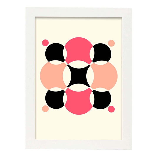 Lámina Rosa 11. Pósters con ilustraciones abstractas en estilo geométrico. Tonos rosados y pastel.-Artwork-Nacnic-A4-Marco Blanco-Nacnic Estudio SL