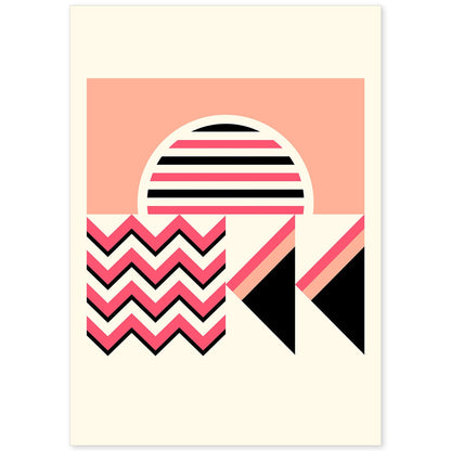 Lámina Rosa 12. Pósters con ilustraciones abstractas en estilo geométrico. Tonos rosados y pastel.-Artwork-Nacnic-A4-Sin marco-Nacnic Estudio SL