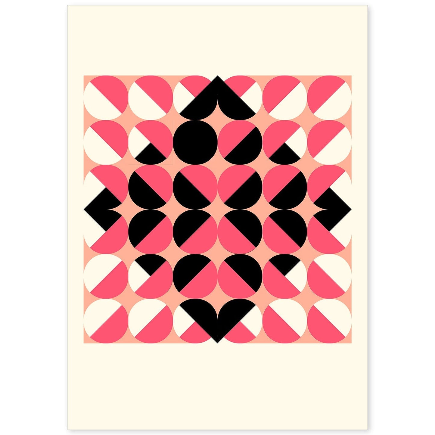 Lámina Rosa 13. Pósters con ilustraciones abstractas en estilo geométrico. Tonos rosados y pastel.-Artwork-Nacnic-A4-Sin marco-Nacnic Estudio SL