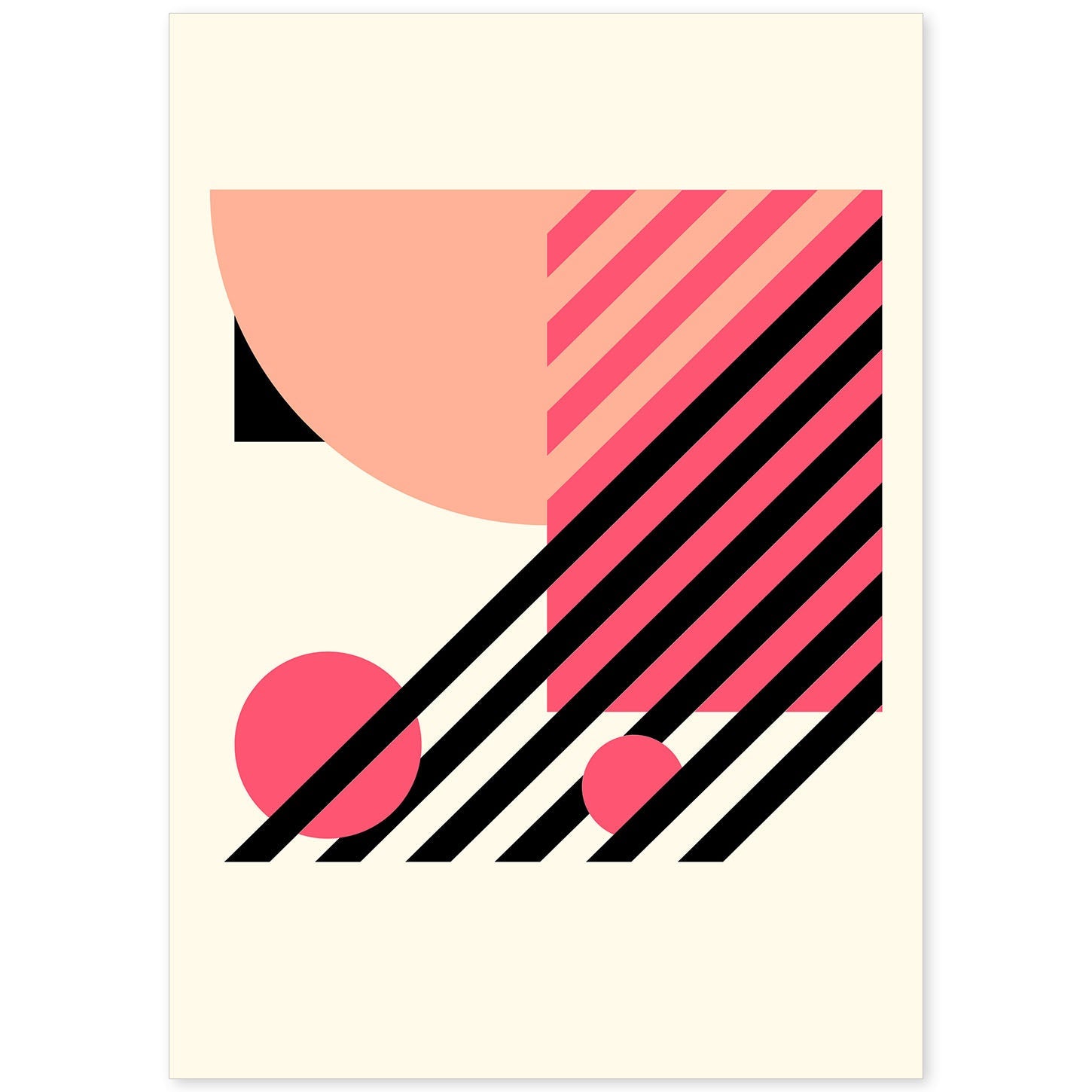 Lámina Rosa 14. Pósters con ilustraciones abstractas en estilo geométrico. Tonos rosados y pastel.-Artwork-Nacnic-A4-Sin marco-Nacnic Estudio SL