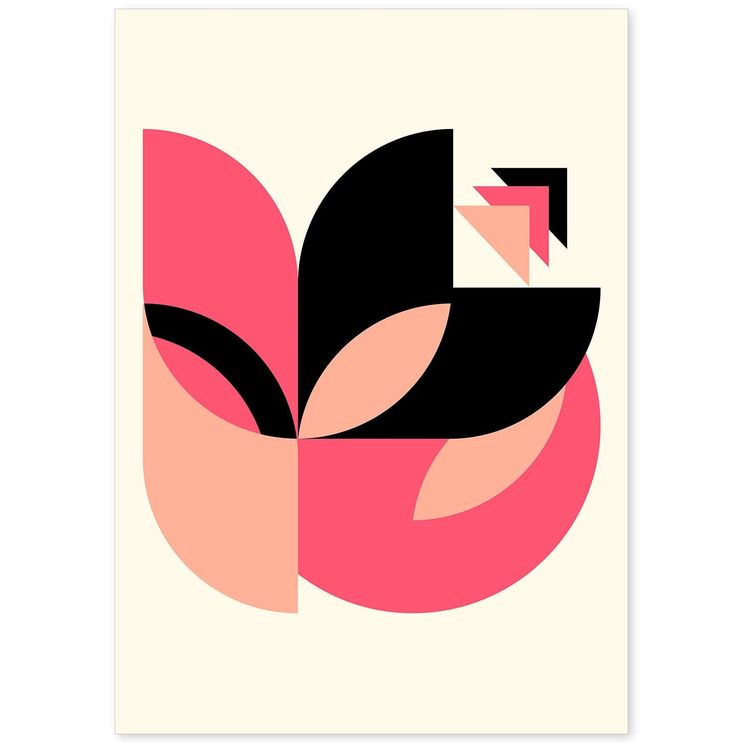 Lámina Rosa 1. Pósters con ilustraciones abstractas en estilo geométrico. Tonos rosados y pastel.-Artwork-Nacnic-A4-Sin marco-Nacnic Estudio SL