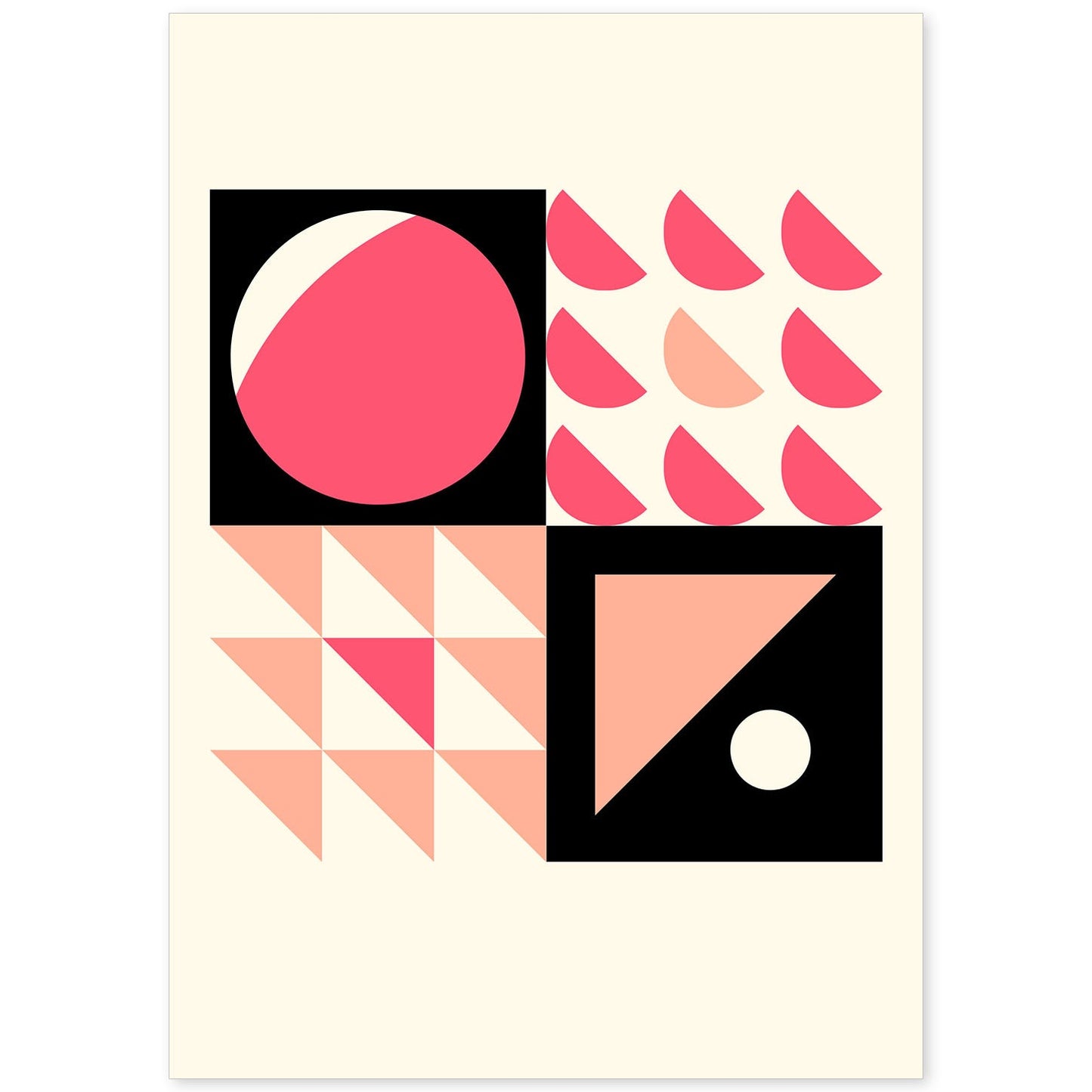 Lámina Rosa 2. Pósters con ilustraciones abstractas en estilo geométrico. Tonos rosados y pastel.-Artwork-Nacnic-A4-Sin marco-Nacnic Estudio SL