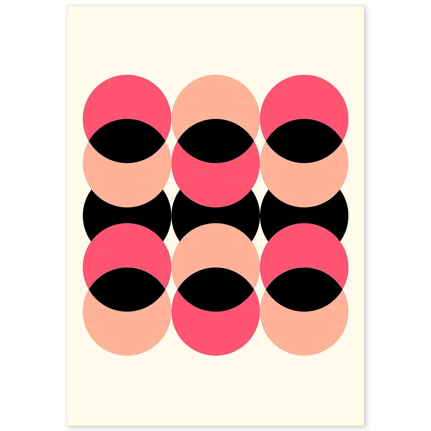 Lámina Rosa 3. Pósters con ilustraciones abstractas en estilo geométrico. Tonos rosados y pastel.-Artwork-Nacnic-A4-Sin marco-Nacnic Estudio SL