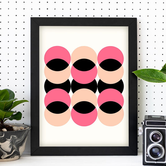 Lámina Rosa 3. Pósters con ilustraciones abstractas en estilo geométrico. Tonos rosados y pastel.-Artwork-Nacnic-Nacnic Estudio SL