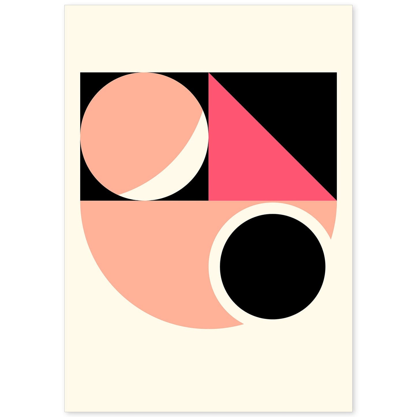 Lámina Rosa 4. Pósters con ilustraciones abstractas en estilo geométrico. Tonos rosados y pastel.-Artwork-Nacnic-A4-Sin marco-Nacnic Estudio SL
