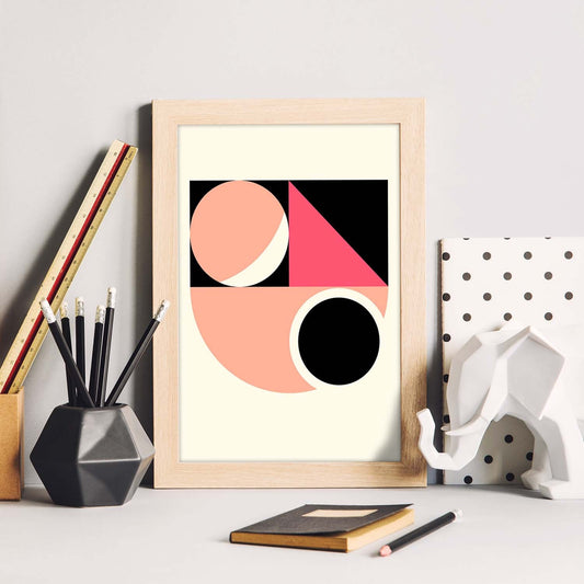 Lámina Rosa 4. Pósters con ilustraciones abstractas en estilo geométrico. Tonos rosados y pastel.-Artwork-Nacnic-Nacnic Estudio SL