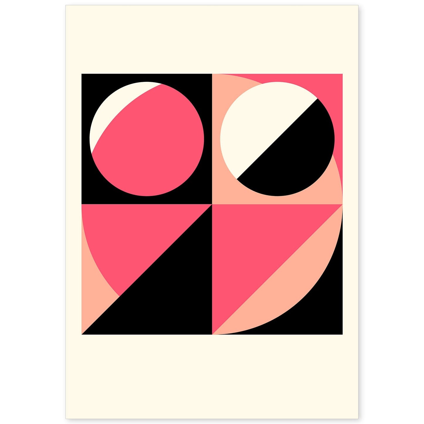Lámina Rosa 5. Pósters con ilustraciones abstractas en estilo geométrico. Tonos rosados y pastel.-Artwork-Nacnic-A4-Sin marco-Nacnic Estudio SL