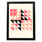 Lámina Rosa 6. Pósters con ilustraciones abstractas en estilo geométrico. Tonos rosados y pastel.-Artwork-Nacnic-A3-Marco Negro-Nacnic Estudio SL