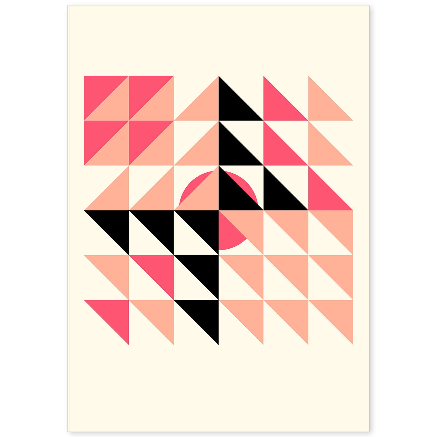 Lámina Rosa 6. Pósters con ilustraciones abstractas en estilo geométrico. Tonos rosados y pastel.-Artwork-Nacnic-A4-Sin marco-Nacnic Estudio SL