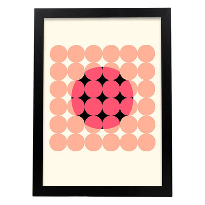 Lámina Rosa 7. Pósters con ilustraciones abstractas en estilo geométrico. Tonos rosados y pastel.-Artwork-Nacnic-A4-Marco Negro-Nacnic Estudio SL