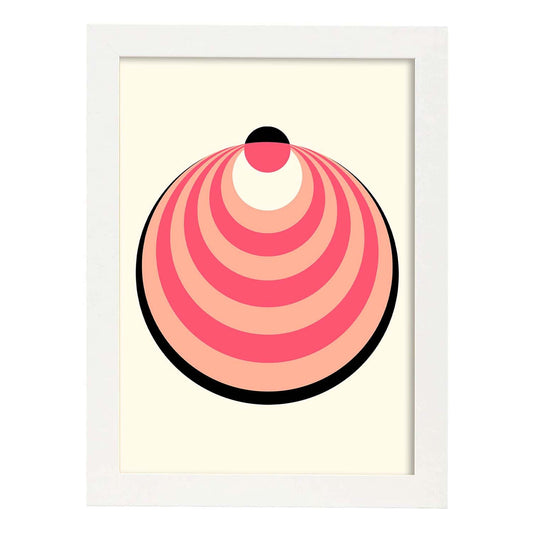 Lámina Rosa 8. Pósters con ilustraciones abstractas en estilo geométrico. Tonos rosados y pastel.-Artwork-Nacnic-A4-Marco Blanco-Nacnic Estudio SL