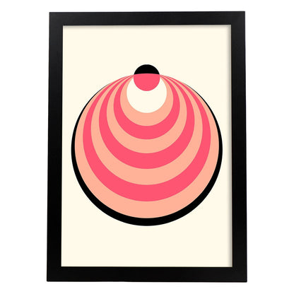 Lámina Rosa 8. Pósters con ilustraciones abstractas en estilo geométrico. Tonos rosados y pastel.-Artwork-Nacnic-A4-Marco Negro-Nacnic Estudio SL