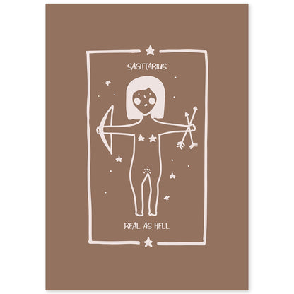 Lámina Sagitario. Pósters con ilustraciones femeninas de los signos del zodíaco.-Artwork-Nacnic-A4-Sin marco-Nacnic Estudio SL